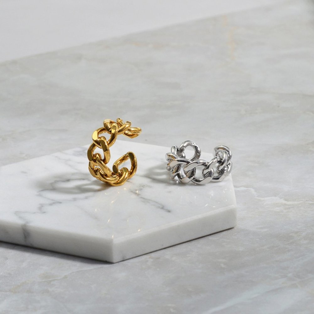*NEW Gold/Sterling Silver Link Adjustable Ring - Picture 11 of 14